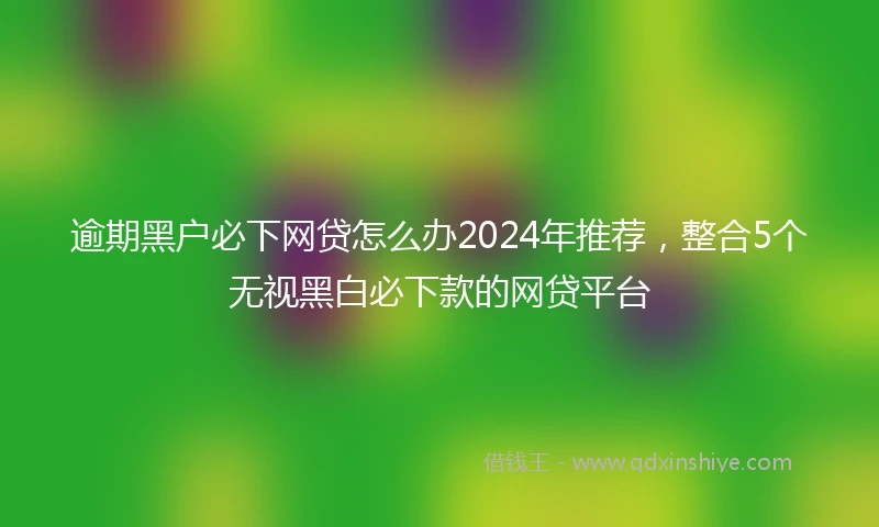 逾期黑户必下网贷怎么办2024年推荐，整合5个无视黑白必下款的网贷平台