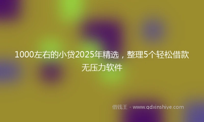 1000左右的小贷2025年精选，整理5个轻松借款无压力软件