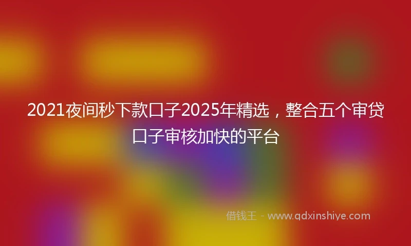 2021夜间秒下款口子2025年精选，整合五个审贷口子审核加快的平台