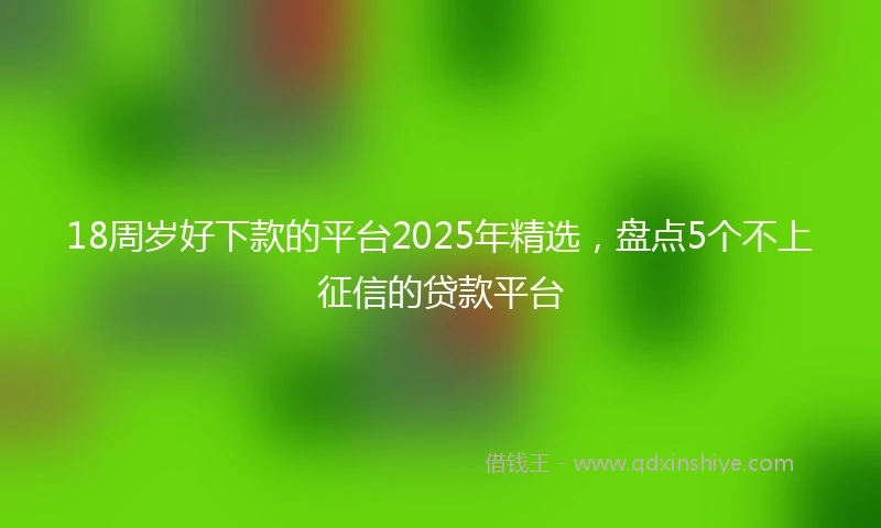 18周岁好下款的平台2025年精选，盘点5个不上征信的贷款平台
