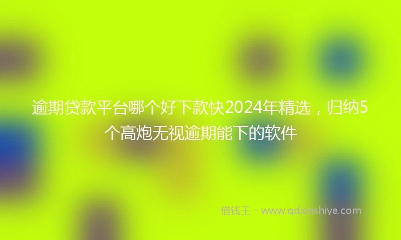 逾期贷款平台哪个好下款快2024年精选，归纳5个高炮无视逾期能下的软件