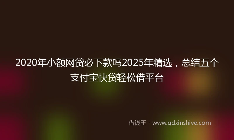 2020年小额网贷必下款吗2025年精选，总结五个支付宝快贷轻松借平台