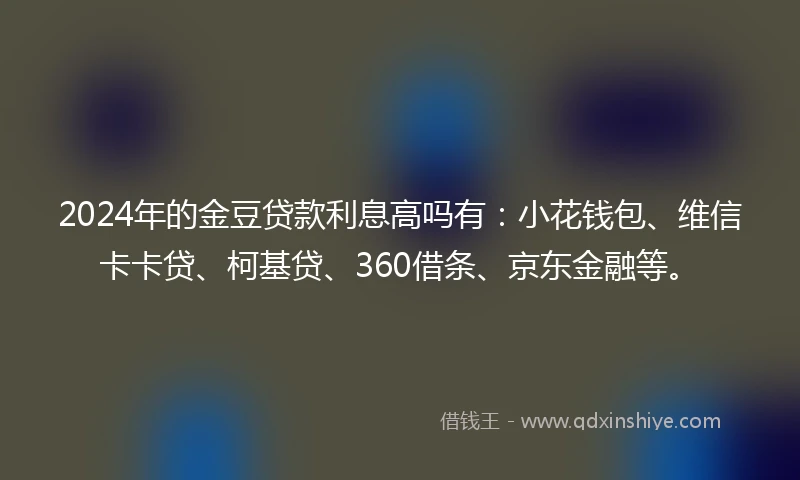 2024年的金豆贷款利息高吗有：小花钱包、维信卡卡贷、柯基贷、360借条、京东金融等。