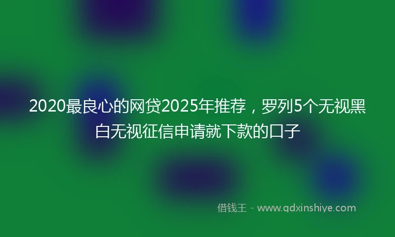 2020最良心的网贷2025年推荐，罗列5个无视黑白无视征信申请就下款的口子
