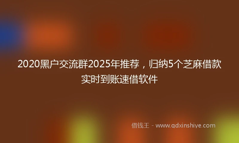 2020黑户交流群2025年推荐，归纳5个芝麻借款实时到账速借软件