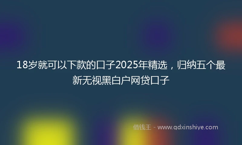 18岁就可以下款的口子2025年精选，归纳五个最新无视黑白户网贷口子