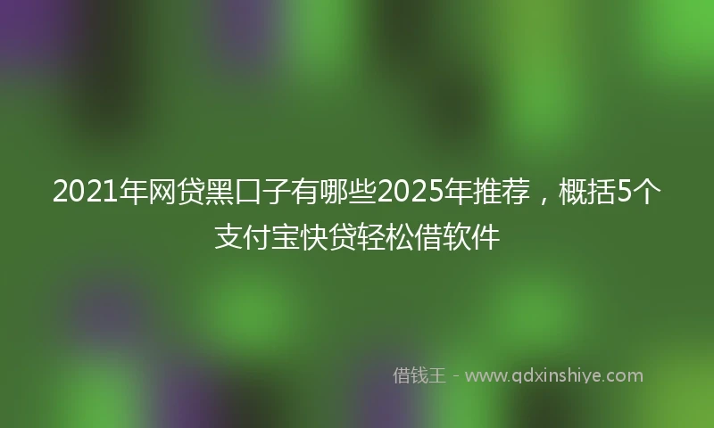 2021年网贷黑口子有哪些2025年推荐，概括5个支付宝快贷轻松借软件