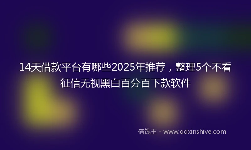 14天借款平台有哪些2025年推荐，整理5个不看征信无视黑白百分百下款软件