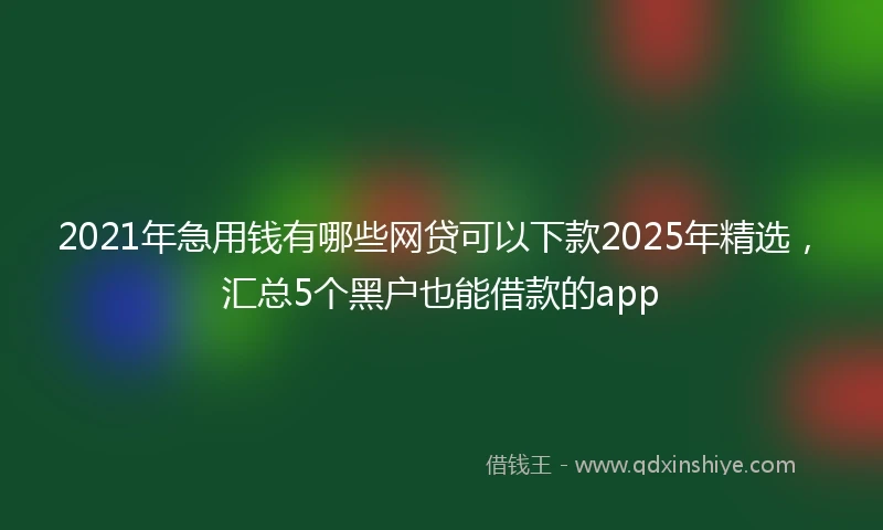 2021年急用钱有哪些网贷可以下款2025年精选，汇总5个黑户也能借款的app