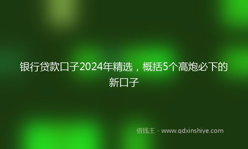银行贷款口子2024年精选，概括5个高炮必下的新口子