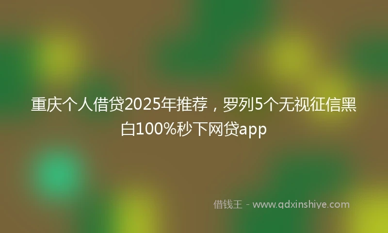 重庆个人借贷2025年推荐，罗列5个无视征信黑白100%秒下网贷app