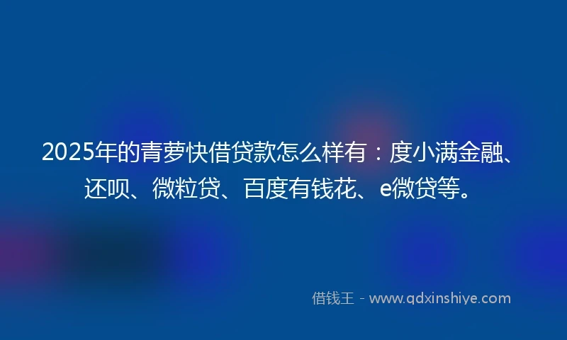 2025年的青萝快借贷款怎么样有：度小满金融、还呗、微粒贷、百度有钱花、e微贷等。