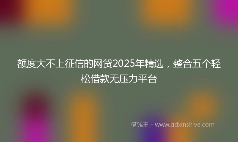 额度大不上征信的网贷2025年精选，整合五个轻松借款无压力平台