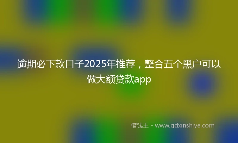 逾期必下款口子2025年推荐，整合五个黑户可以做大额贷款app