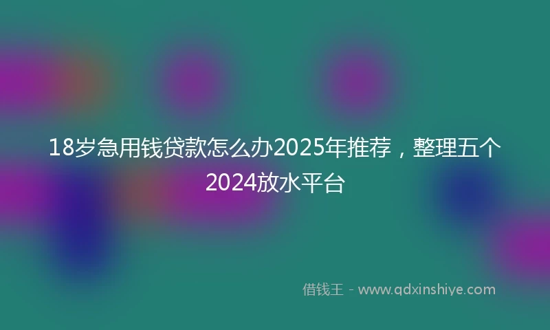 18岁急用钱贷款怎么办2025年推荐，整理五个2024放水平台