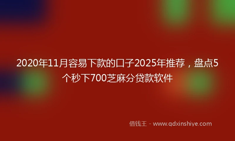 2020年11月容易下款的口子2025年推荐，盘点5个秒下700芝麻分贷款软件