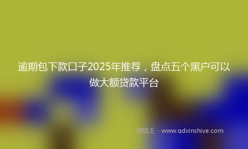 逾期包下款口子2025年推荐，盘点五个黑户可以做大额贷款平台