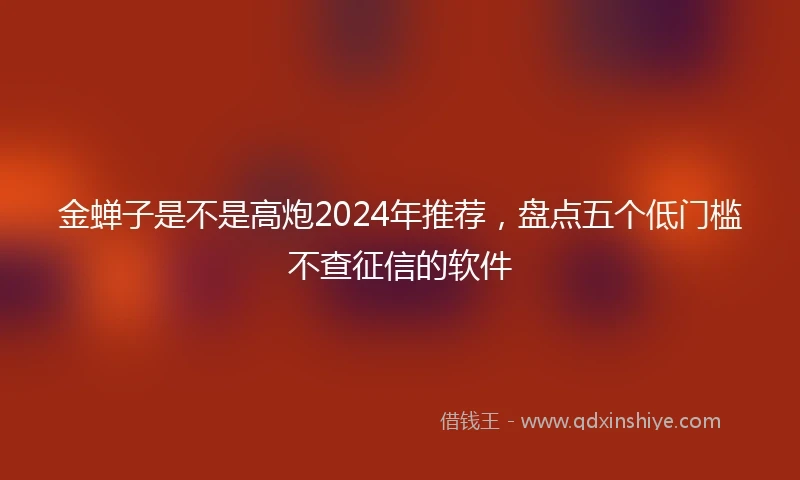 金蝉子是不是高炮2024年推荐，盘点五个低门槛不查征信的软件