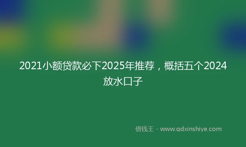 2021小额贷款必下2025年推荐，概括五个2024放水口子