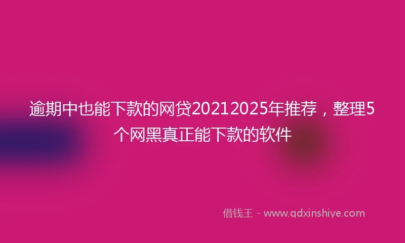 逾期中也能下款的网贷20212025年推荐，整理5个网黑真正能下款的软件