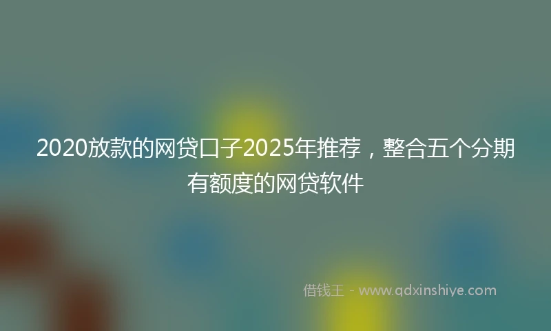 2020放款的网贷口子2025年推荐，整合五个分期有额度的网贷软件