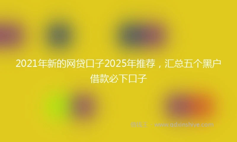 2021年新的网贷口子2025年推荐，汇总五个黑户借款必下口子