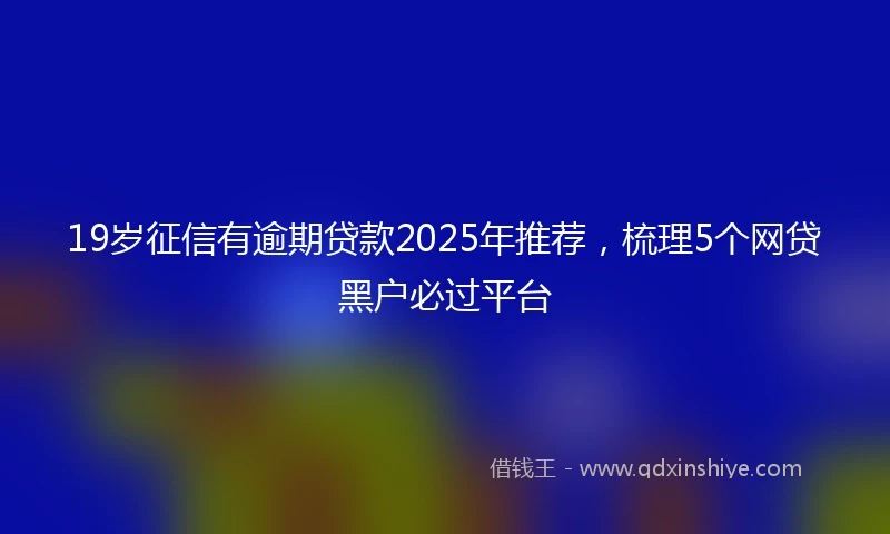 19岁征信有逾期贷款2025年推荐，梳理5个网贷黑户必过平台