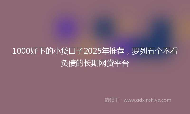 1000好下的小贷口子2025年推荐，罗列五个不看负债的长期网贷平台