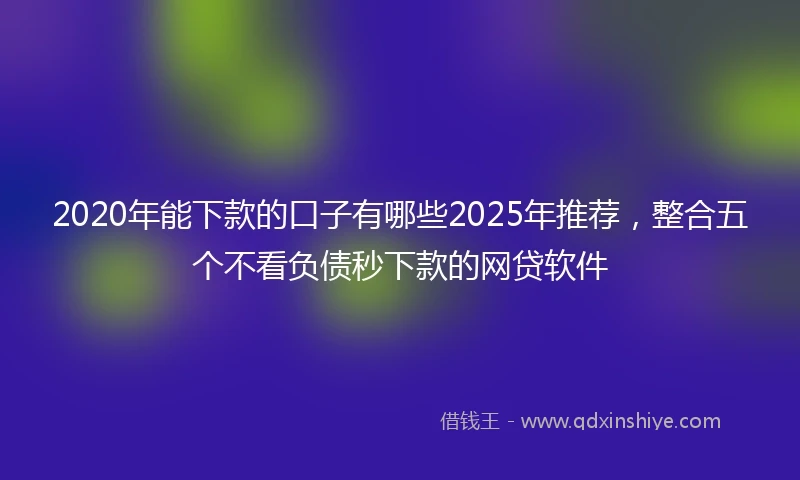 2020年能下款的口子有哪些2025年推荐，整合五个不看负债秒下款的网贷软件