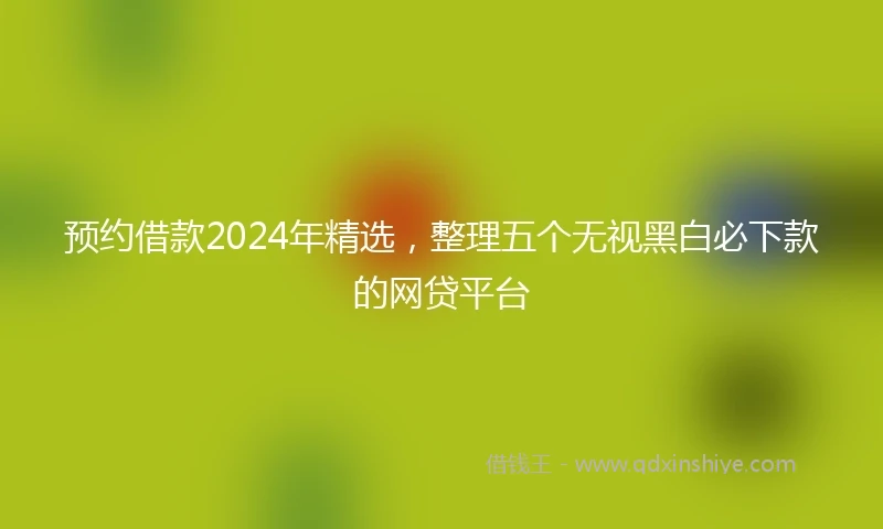 预约借款2024年精选，整理五个无视黑白必下款的网贷平台