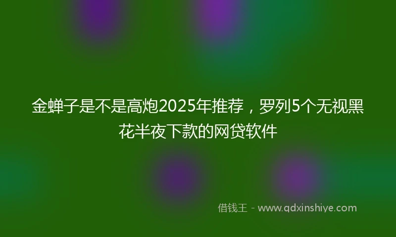 金蝉子是不是高炮2025年推荐，罗列5个无视黑花半夜下款的网贷软件