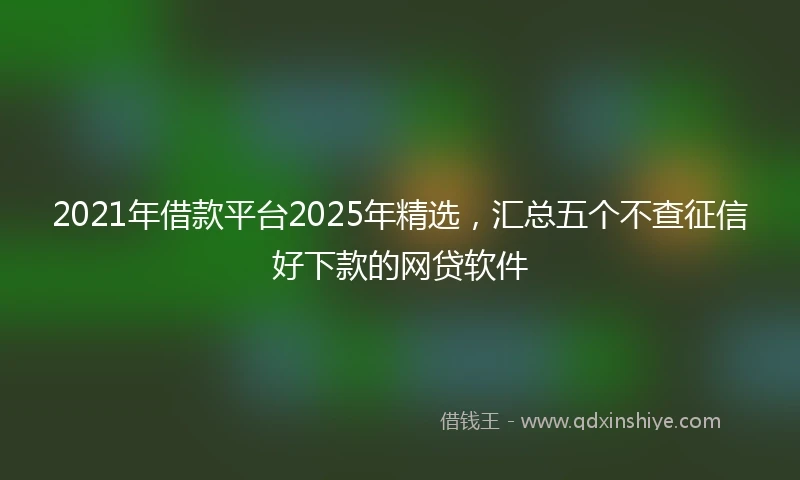 2021年借款平台2025年精选，汇总五个不查征信好下款的网贷软件