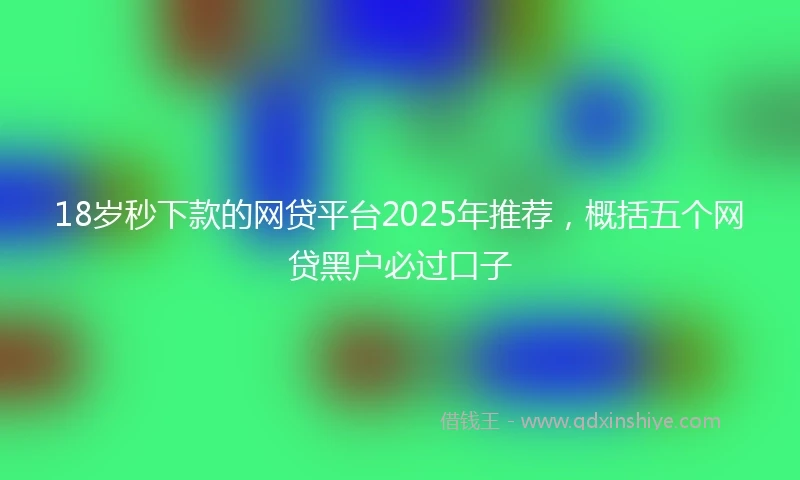 18岁秒下款的网贷平台2025年推荐，概括五个网贷黑户必过口子