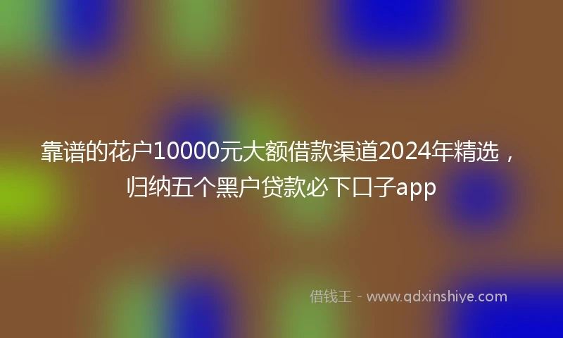 靠谱的花户10000元大额借款渠道2024年精选，归纳五个黑户贷款必下口子app