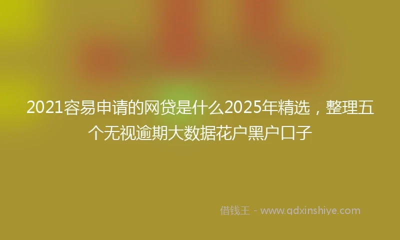 2021容易申请的网贷是什么2025年精选，整理五个无视逾期大数据花户黑户口子