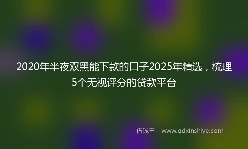 2020年半夜双黑能下款的口子2025年精选，梳理5个无视评分的贷款平台