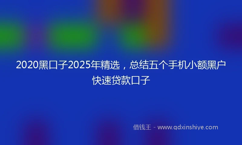2020黑口子2025年精选，总结五个手机小额黑户快速贷款口子