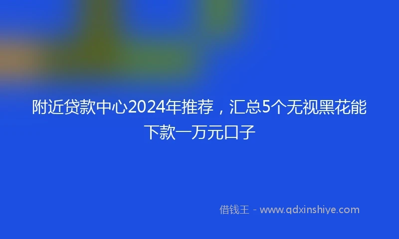 附近贷款中心2024年推荐，汇总5个无视黑花能下款一万元口子