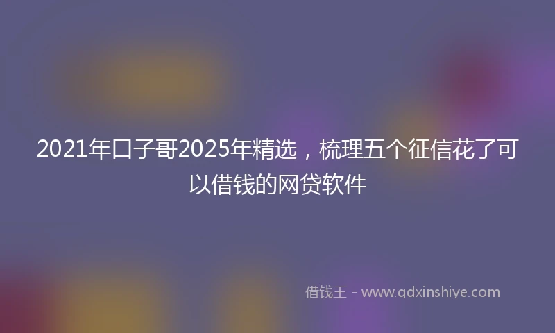 2021年口子哥2025年精选，梳理五个征信花了可以借钱的网贷软件