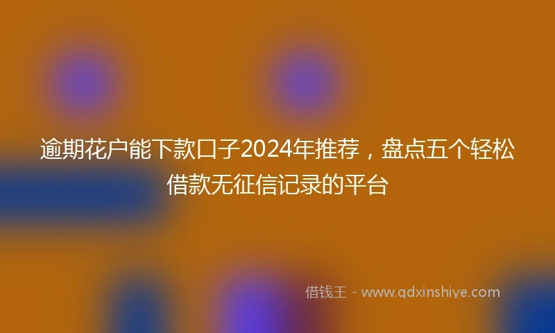 逾期花户能下款口子2024年推荐，盘点五个轻松借款无征信记录的平台