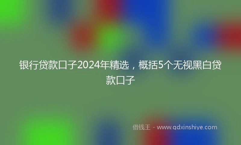 银行贷款口子2024年精选，概括5个无视黑白贷款口子