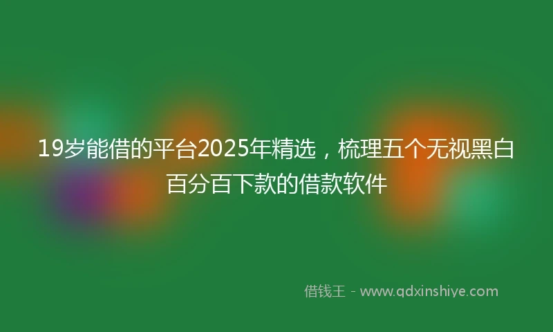 19岁能借的平台2025年精选，梳理五个无视黑白百分百下款的借款软件