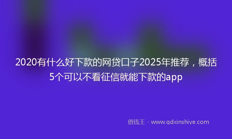 2020有什么好下款的网贷口子2025年推荐，概括5个可以不看征信就能下款的app