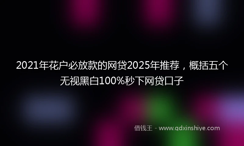 2021年花户必放款的网贷2025年推荐，概括五个无视黑白100%秒下网贷口子