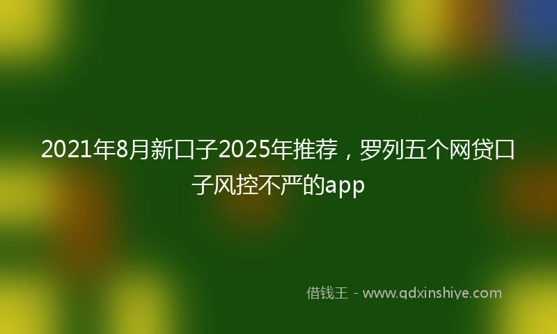 2021年8月新口子2025年推荐，罗列五个网贷口子风控不严的app