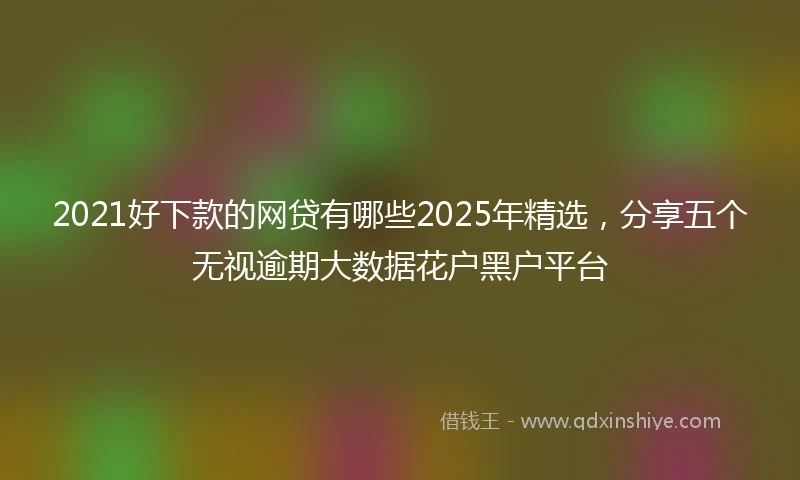 2021好下款的网贷有哪些2025年精选，分享五个无视逾期大数据花户黑户平台