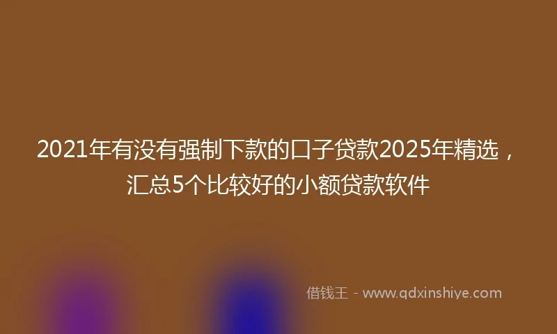 2021年有没有强制下款的口子贷款2025年精选，汇总5个比较好的小额贷款软件