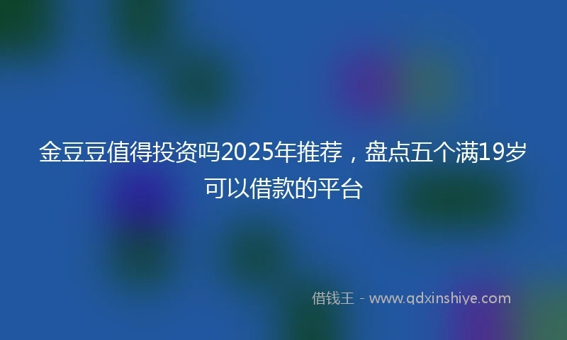 金豆豆值得投资吗2025年推荐，盘点五个满19岁可以借款的平台