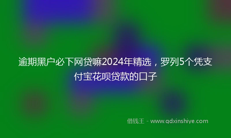 逾期黑户必下网贷嘛2024年精选，罗列5个凭支付宝花呗贷款的口子