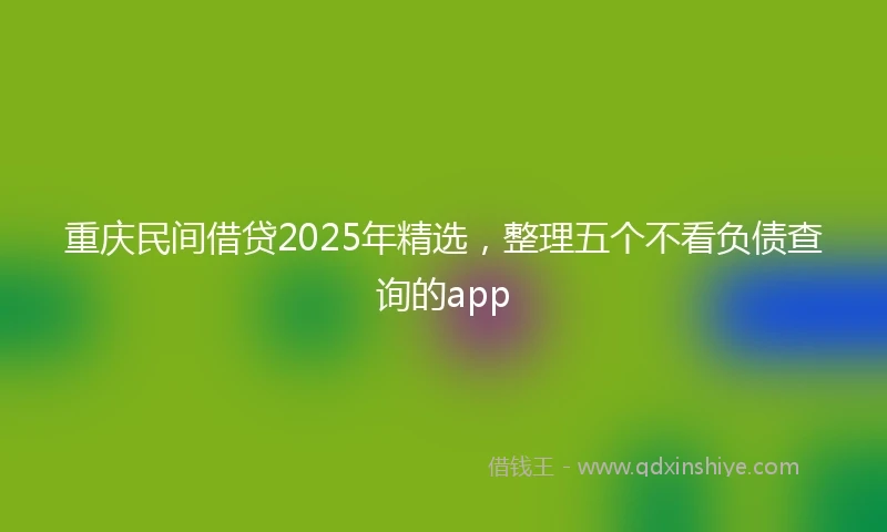 重庆民间借贷2025年精选，整理五个不看负债查询的app